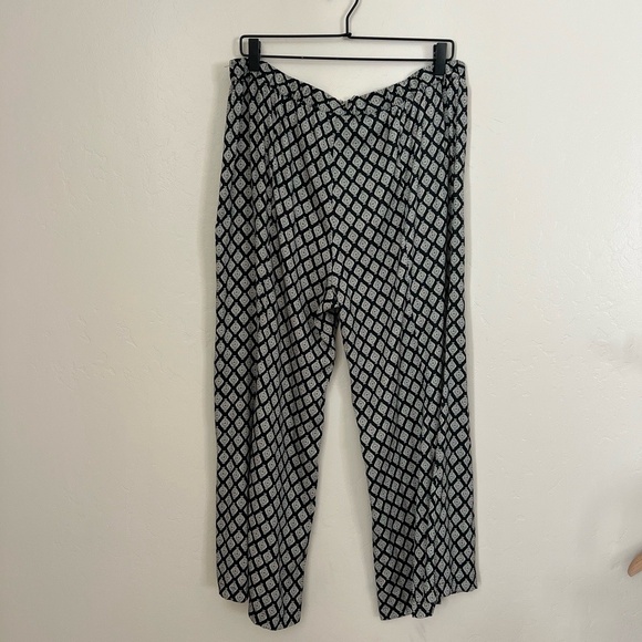 Anthropology Saturday Sunday‎ Womens Medium Black White Geometric Wide Leg Pants - Picture 5 of 7
